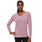Women's Tek Gear&reg; Microfleece V-neck Tee, Size: Small, Dark Pink
