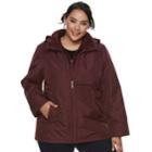 Plus Size D.e.t.a.i.l.s Hooded Anorak Jacket, Women's, Size: 2xl, Red