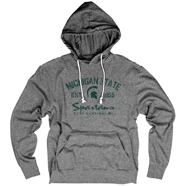 Men's Michigan State Spartans Hooded Tee, Size: Large, Gray