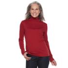 Women's Croft & Barrow&reg; Essential Turtleneck Top, Size: Medium, Dark Red