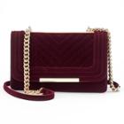 Apt. 9&reg; Gaby Quilted Velvet Flap Shoulder Bag, Women's, Red Other
