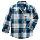 Boys 4-12 Oshkosh B'gosh&reg; Blue & Black Plaid Button-front Shirt, Boy's, Size: 12, Ovrfl Oth