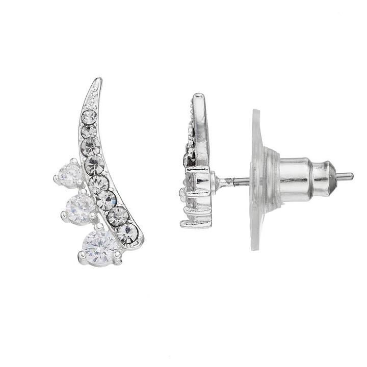 Lc Lauren Conrad Cubic Zirconia Nickel Free Climber Earrings, Women's, Silver