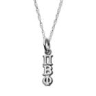 Pi Beta Phi, Logoart Sterling Silver Sorority Pendant Necklace, Women's, Size: 18, Grey