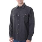 Men's Dickies Solid Flannel Shirt, Size: Medium, Black