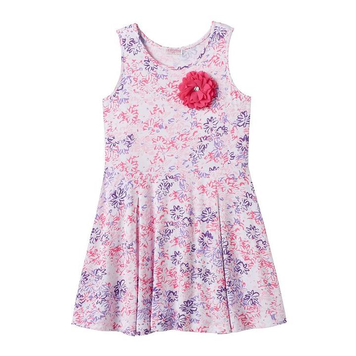 Girls 4-6x Design 365 Flower Print Pullover Dress, Girl's, Size: 5, Light Pink