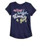 Girls 4-10 Jumping Beans&reg; Never Underestimate A Girl Graphic Tee, Size: 6, Blue (navy)