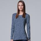 Women's Simply Vera Vera Wang Jacquard Tee, Size: Xl, Med Blue