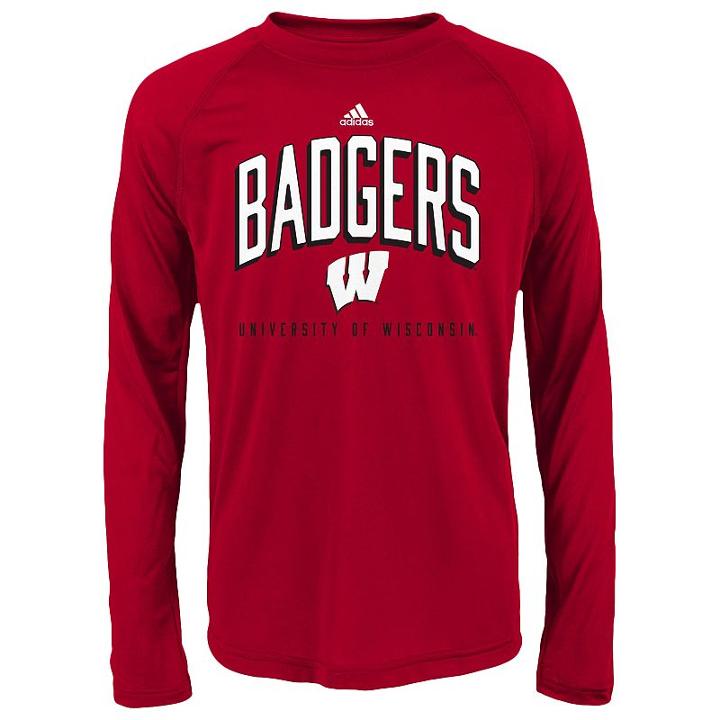 Boys 4-7 Adidas Wisconsin Badgers Shock Energy Climalite Tee, Boy's, Size: M(5/6), Red