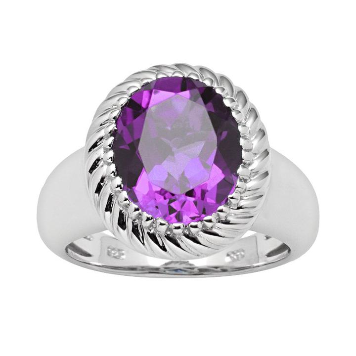 Sterling Silver Amethyst Ring, Women's, Size: 6, Purple