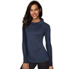 Women's Maidenform Sport Baselayer Funnel Neck Hooded Top, Size: Xlrg Av/rg, Blue (navy)