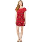 Juniors' Wallflower Gauze Off-the-shoulder Dress, Teens, Size: Medium, Red