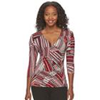 Petite Dana Buchman Faux-wrap Top, Women's, Size: L Petite, Med Red
