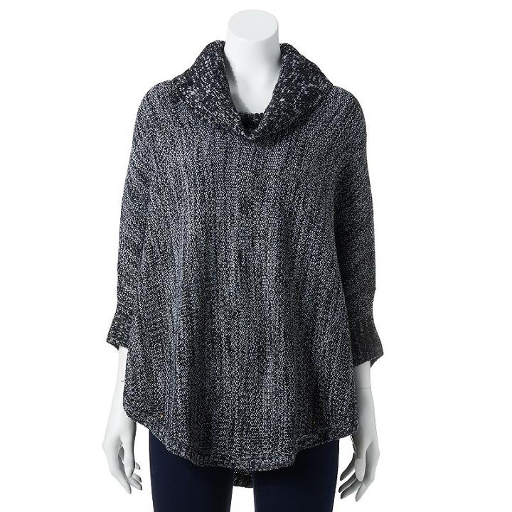 Women's Ab Studio Cowlneck Poncho Sweater, Size: Medium, Ovrfl Oth