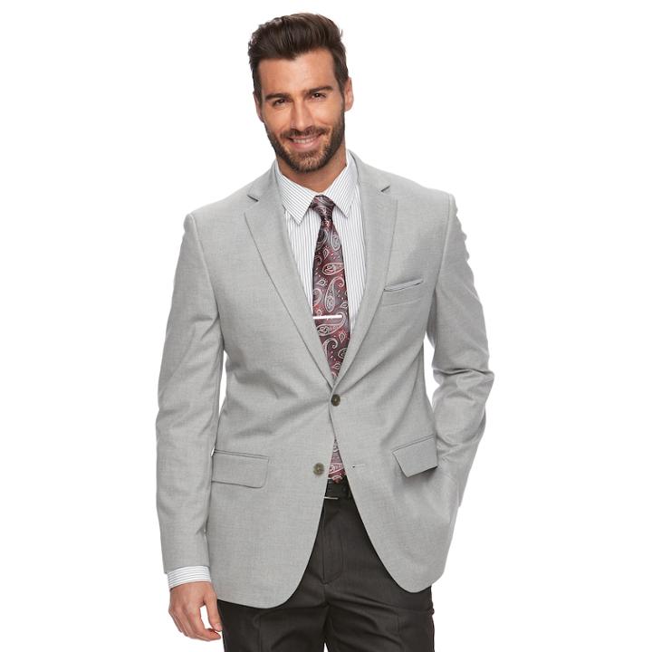 Men's Apt. 9&reg; Premier Flex Slim-fit Suit Coat, Size: 40 - Regular, Light Grey