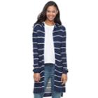 Juniors' So&reg; Hooded Long Cardigan, Teens, Size: Xs, Blue