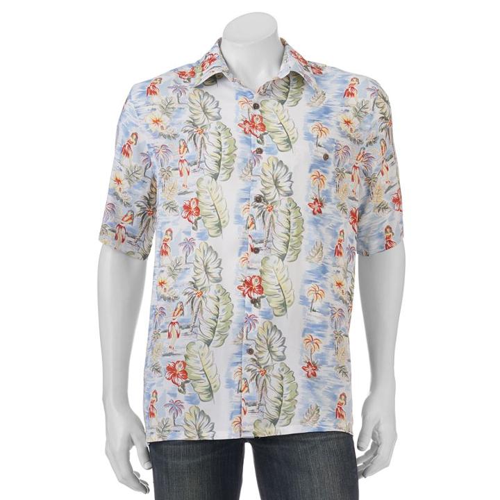 Big & Tall Batik Bay Classic-fit Tropical Button-down Shirt, Men's, Size: 3xl Tall, Light Blue