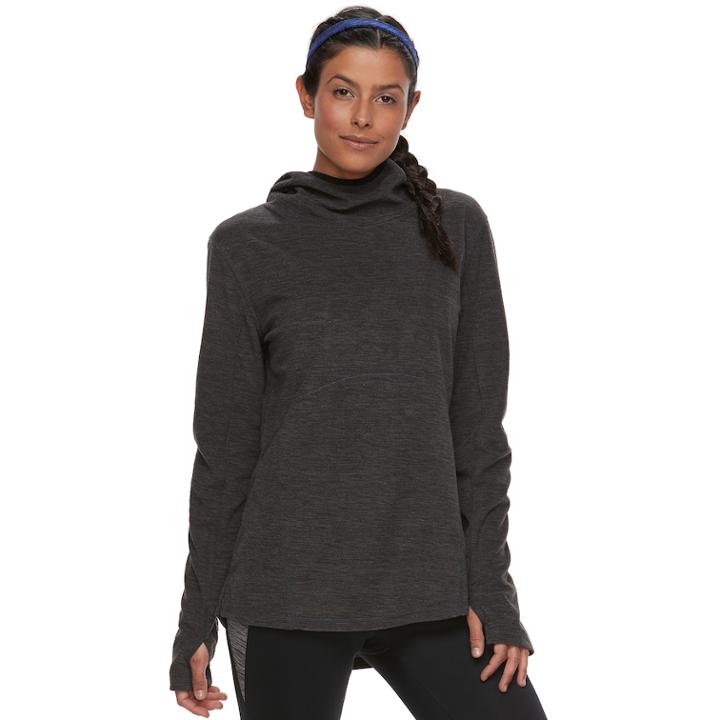Women's Tek Gear Microfleece Popover Hoodie, Size: Small, Med Grey