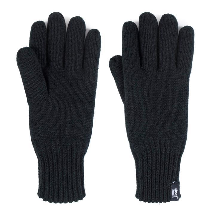 Men's Heat Holders Flat-knit Gloves, Size: Medium/large, Black