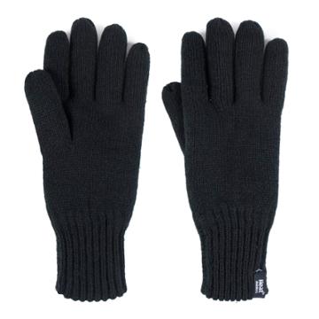 Men's Heat Holders Flat-knit Gloves, Size: Medium/large, Black