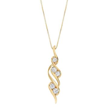 Sirena Collection 14k Gold 1/2-ct. T.w. Round-cut Diamond Swirl Pendant, Women's, White