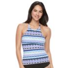 Women's Apt. 9&reg; High Neck Tankini Top, Size: Medium, Ankara Ikat