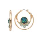 Dana Buchman Green Simulated Abalone Double Hoop Earrings, Women's