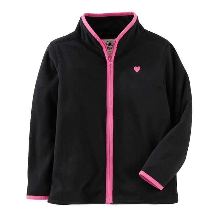 Girls 4-12 Oshkosh B'gosh Microfleece Zip Jacket, Size: 6, Black
