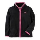 Girls 4-12 Oshkosh B'gosh Microfleece Zip Jacket, Size: 6, Black