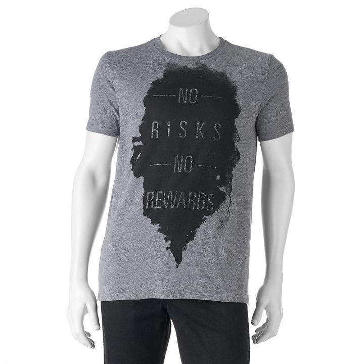 Men's Apt. 9&reg; No Risks No Rewards Tee, Size: Medium, Med Grey
