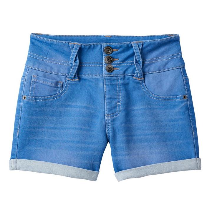 Girls 7-16 & Plus Size So&reg; Braided Belt Loop High-waist Jean Shorts, Girl's, Size: 10, Med Blue
