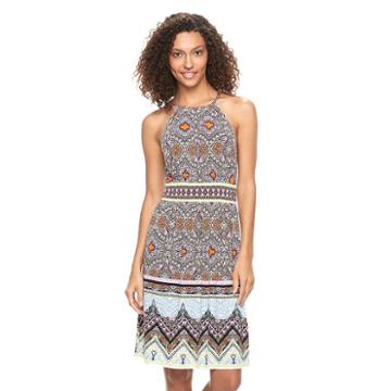 Women's Suite 7 Print Halter Dress, Size: 8, Ovrfl Oth