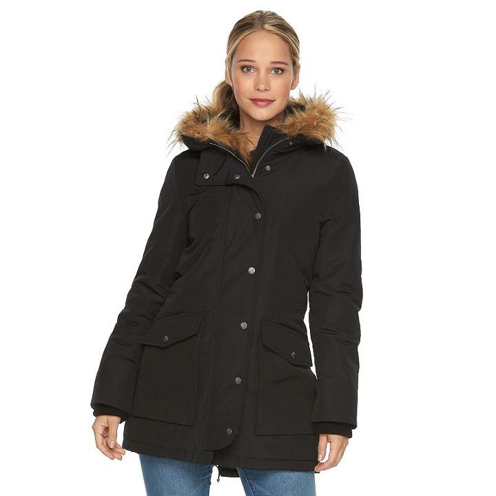 Women's Levi's Hooded Anorak Parka, Size: Small, Black