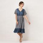 Women's Lc Lauren Conrad Mix Print Midi Dress, Size: Small, Blue (navy)