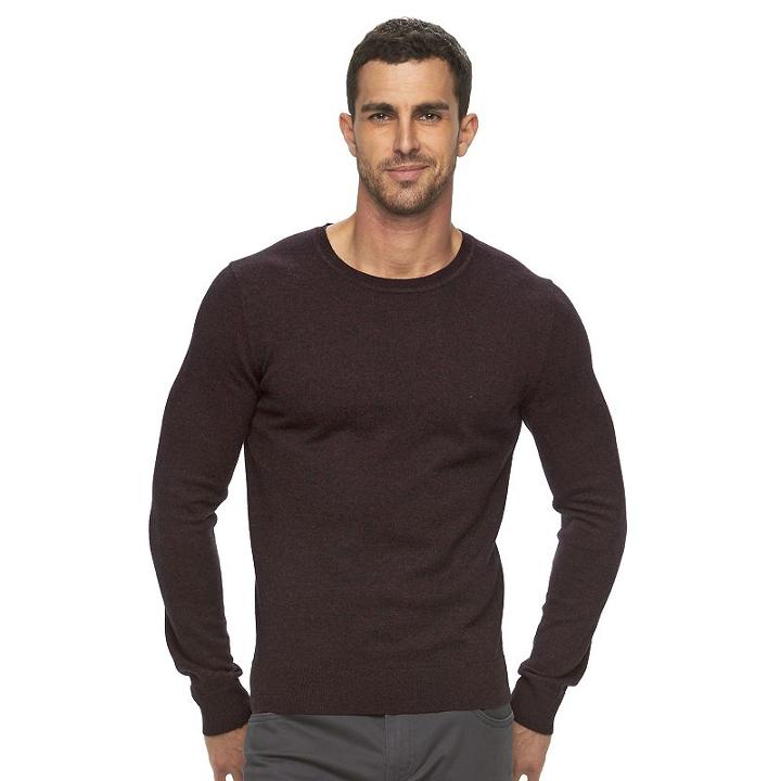Men's Marc Anthony Slim-fit Solid Marled Cashmere-blend Merino Sweater, Size: Xl, Drk Purple