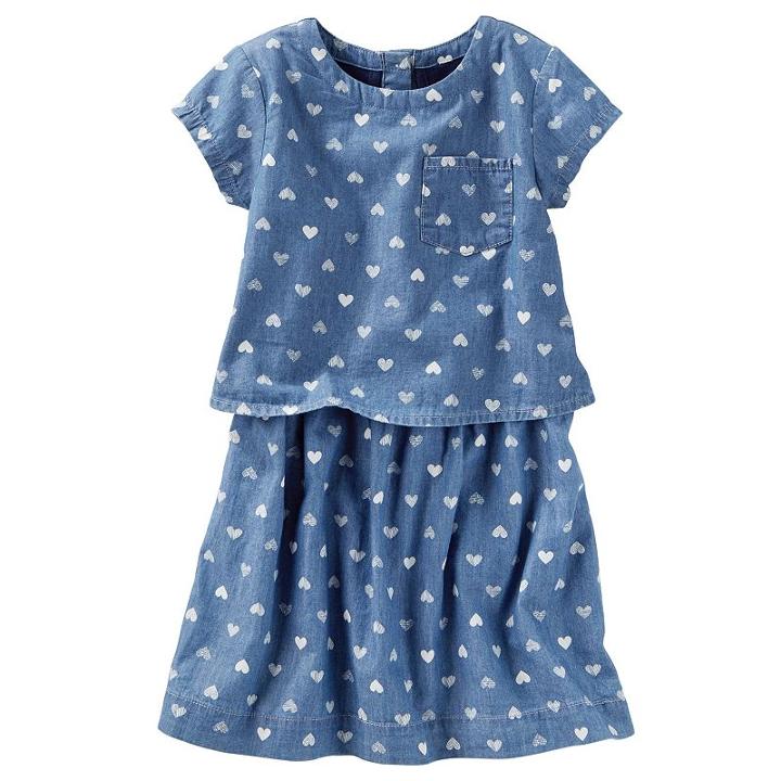 Girls 4-8 Oshkosh B'gosh&reg; Denim Heart Dress, Girl's, Size: 12, Blue Other