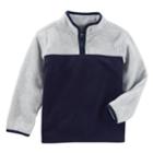 Boys 4-12 Oshkosh B'gosh&reg; Colorblock 1/4 Zip Pullover Fleece Top, Size: 5, Light Grey