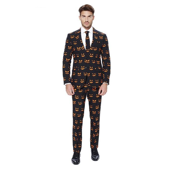 Men's Opposuits Slim-fit Black-o Jack-o Suit & Tie Set, Size: 48 - Regular, Black