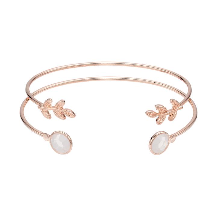 Lc Lauren Conrad Leaf & Round Stone Cuff Bracelet Set, Women's, White