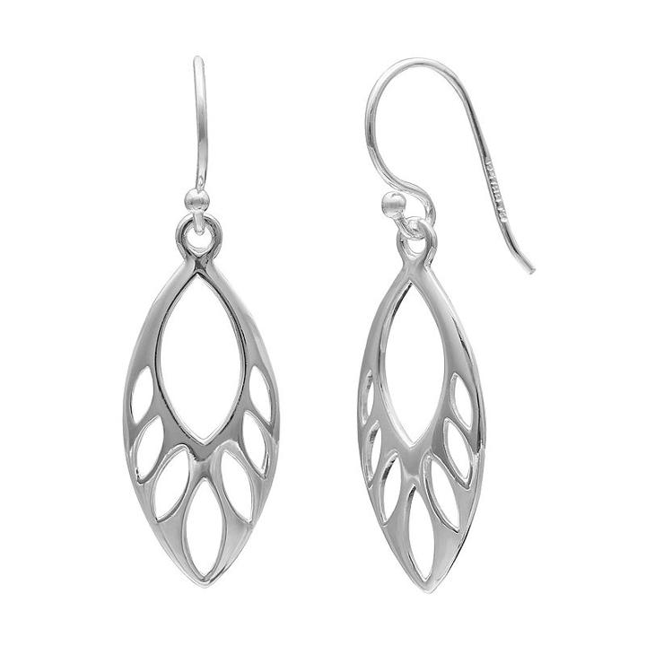 Primrose Sterling Silver Marquise Teardrop Earrings, Women's, Grey Other