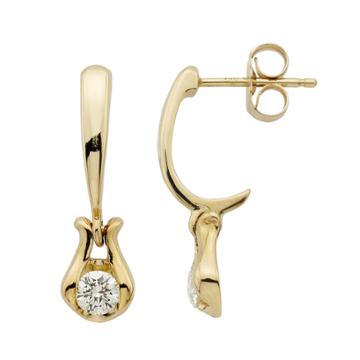 Sirena Collection 14k Gold 1/4 Carat T.w. Diamond Horseshoe Drop Earrings, Women's, White