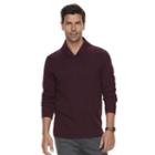 Men's Marc Anthony Slim-fit Soft-touch Shawl-collar Sweater, Size: Large, Dark Red