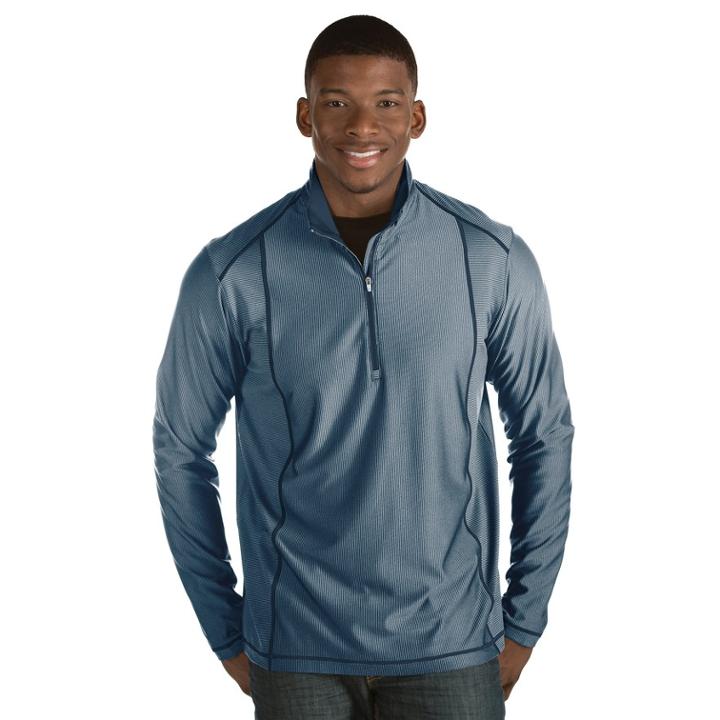 Men's Antigua Tempo Classic-fit Half-zip Pullover Sweater, Size: 3xl, Blue (navy)