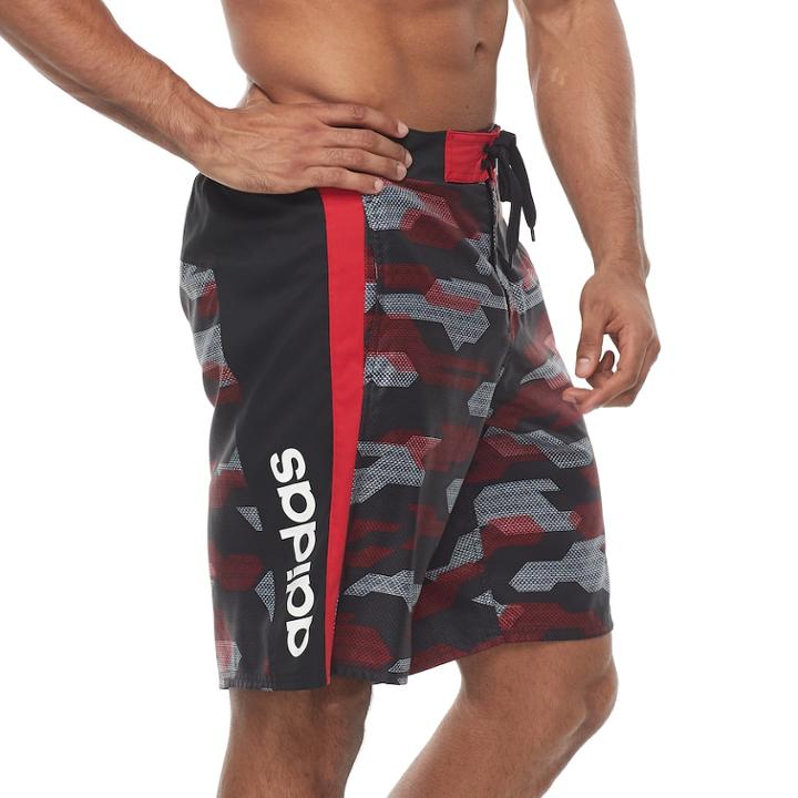 Men's Adidas Sur Shot Camo 4-way Stretch E-board Shorts, Size: Large, Red