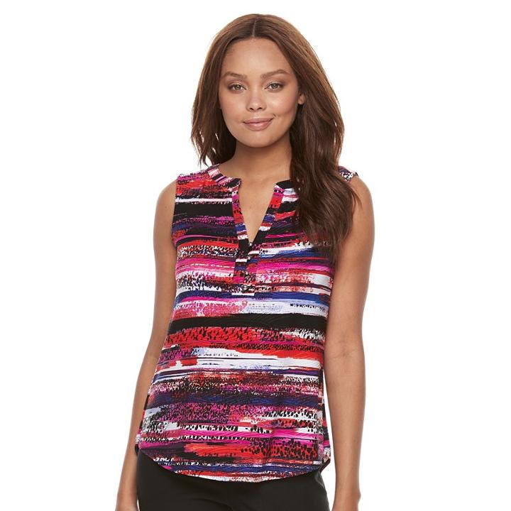 Petite Dana Buchman Wavy Jacquard Tank, Women's, Size: S Petite, Dark Pink