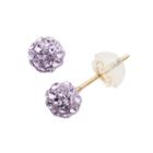 Junior Jewels 10k Gold Crystal Ball Stud Earrings - Kids, Girl's, Purple