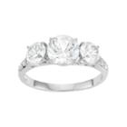 100 Facets Of Love 10k White Gold Lab-created White Sapphire 3-stone Engagement Ring, Women's, Size: 7