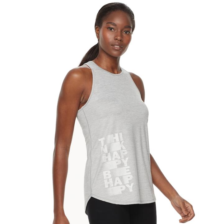 Women's Tek Gear&reg; Performance Graphic Tank, Size: Large, Light Grey