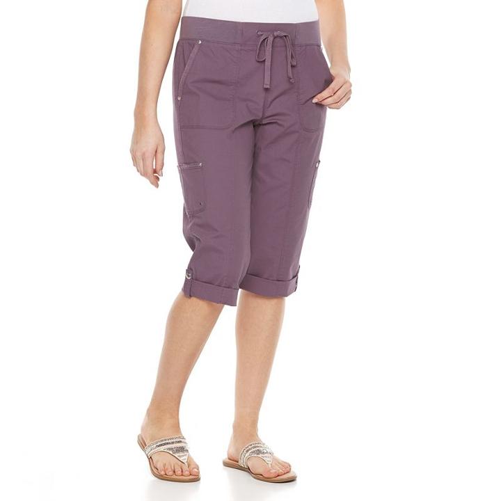 Women's Gloria Vanderbilt Grecia Pull-on Skimmer Pants, Size: 12, Drk Purple