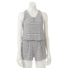 Juniors' So&reg; Knit Henley Romper, Teens, Size: Large, White